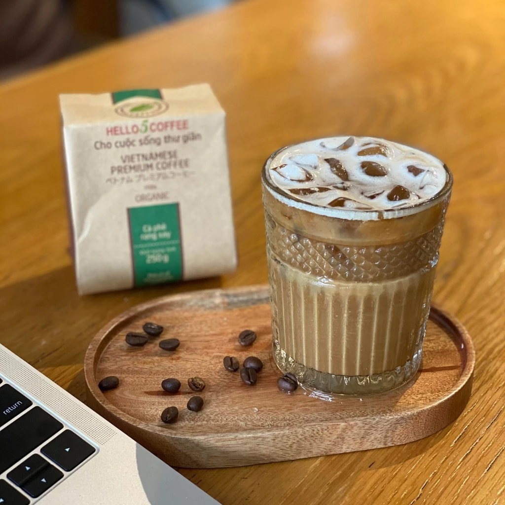 Cà phê rang xay nguyên chất Hello 5 Coffee ORGANIC (túi giấy 250gr) - Hình ảnh 4